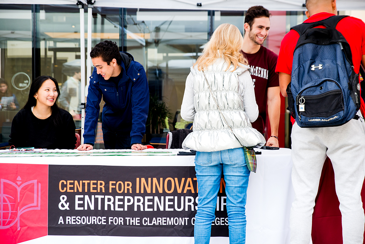 Students at CIE information table
