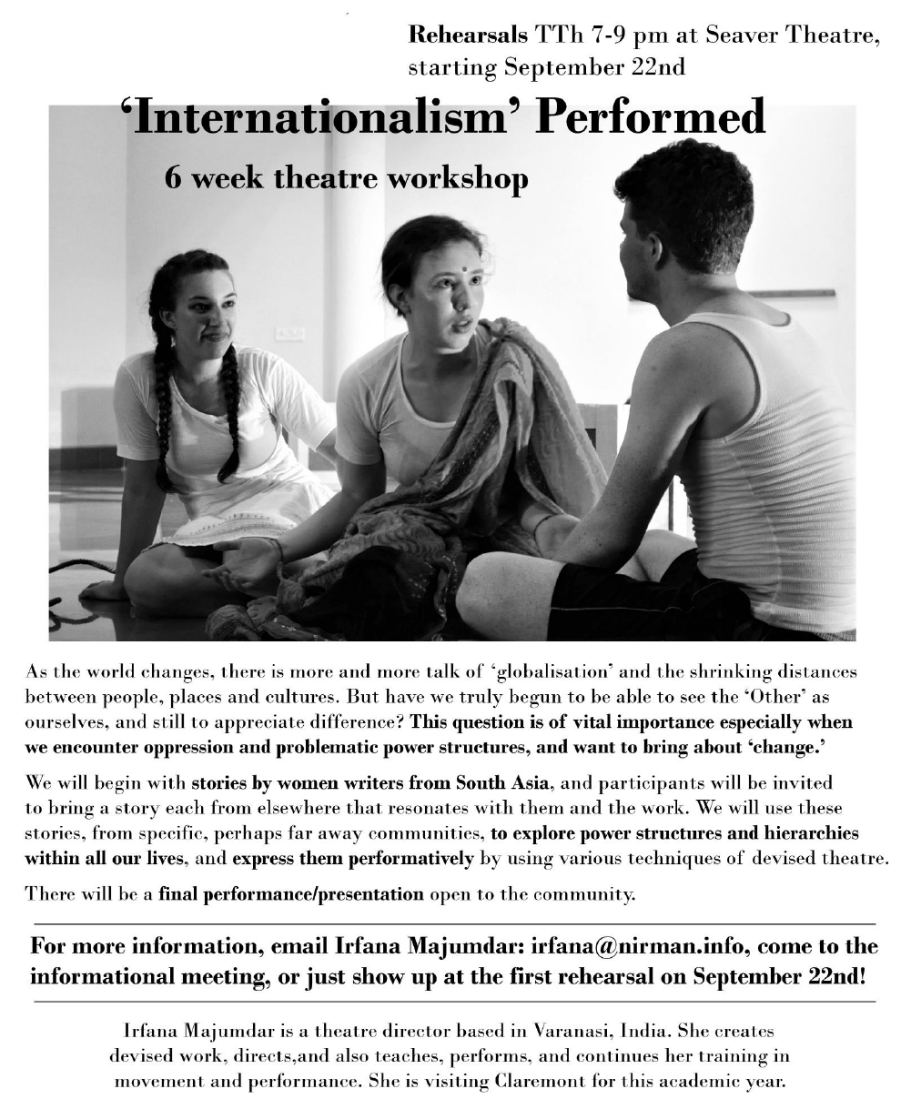 'Internationalism' Performed: 6 week theater workshop