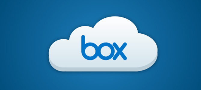 Box cloud logo with a blue background