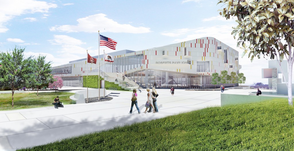 Exterior west side of Roberts Pavilion