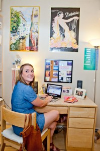 Senior Kelsey Brown in her CMC dorm room