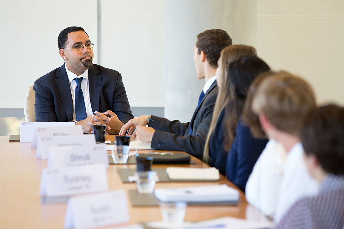 U.S. Department of Education Secretary John B. King Jr. meets with CMC students