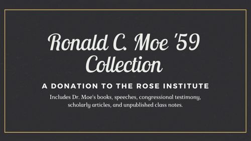 Ronald C. Moe '59 Collection plaque