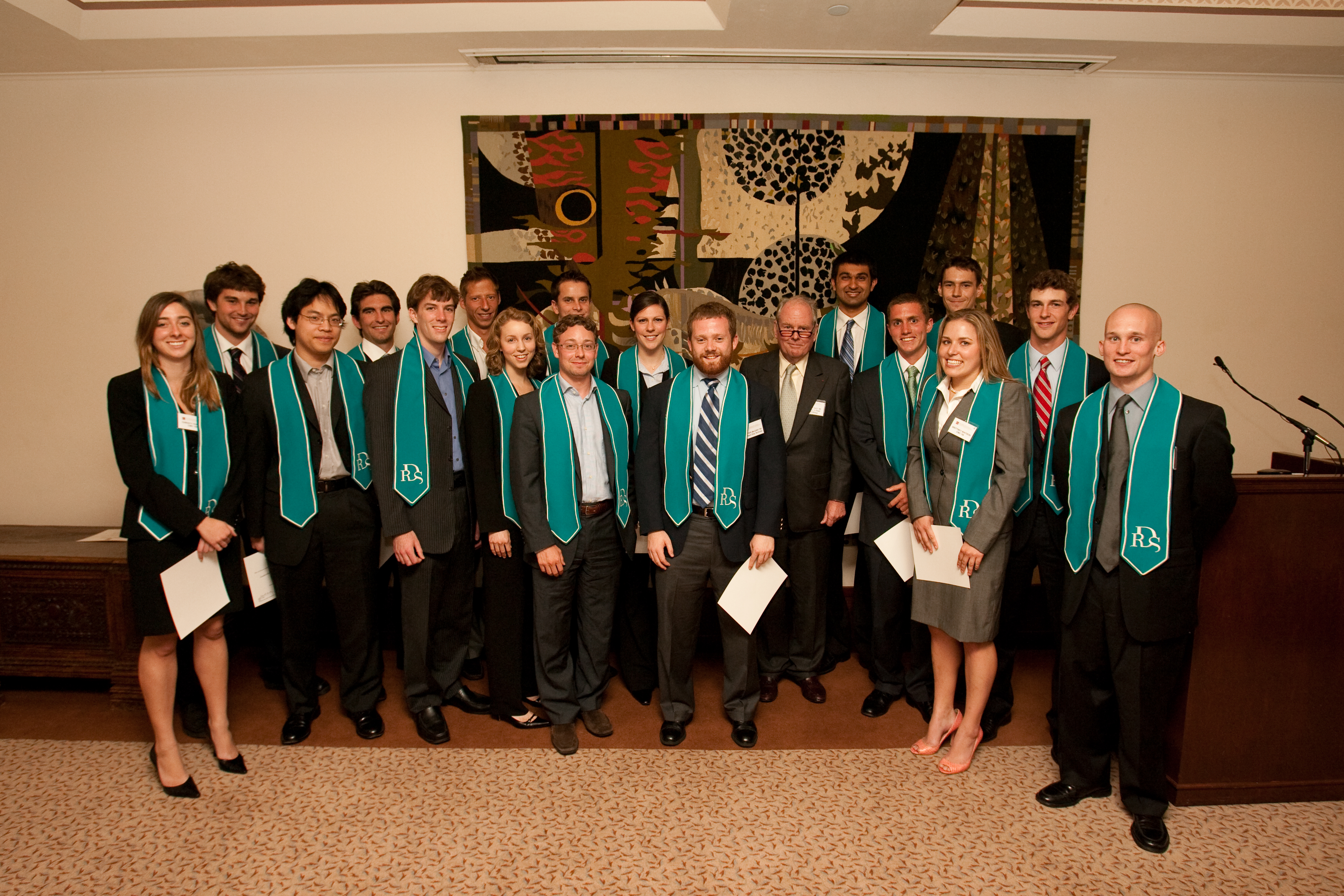 Class of 2009 graduates of Robert Day Scholars Program with Robert Day ’65 P’12, Board Chair Emeritus