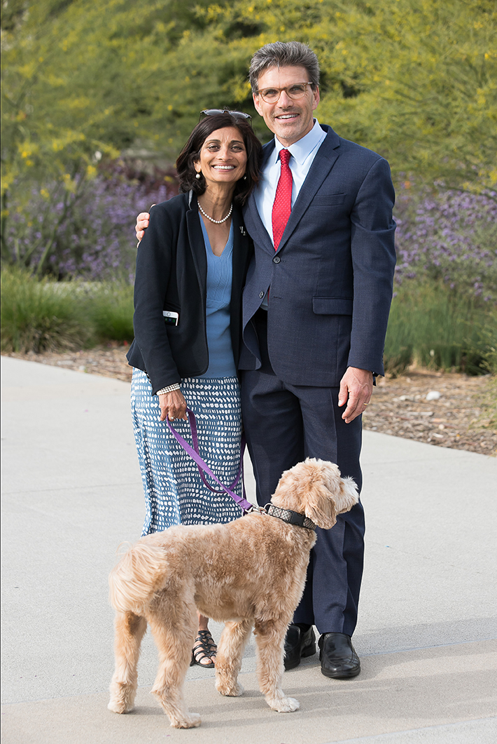 Hiram and Priya with Theo.