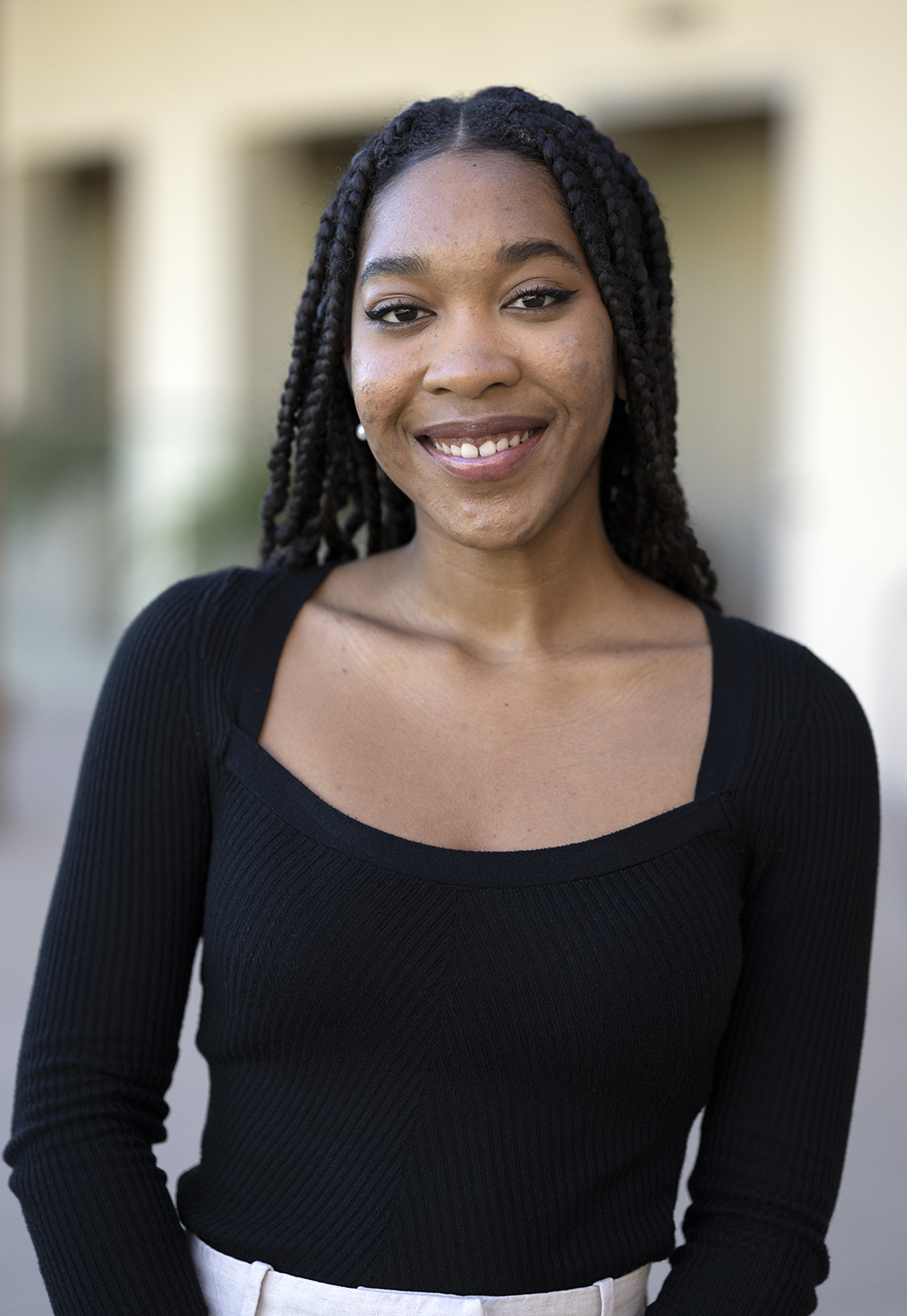 Portrait of Courtney Hooks ’23 at Claremont McKenna College.