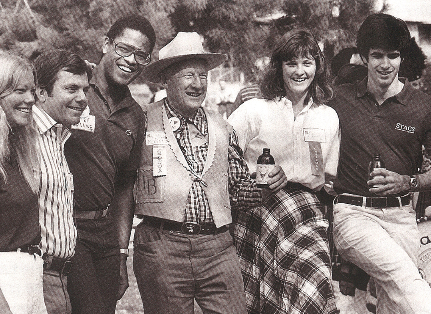 President Donald McKenna with students.
