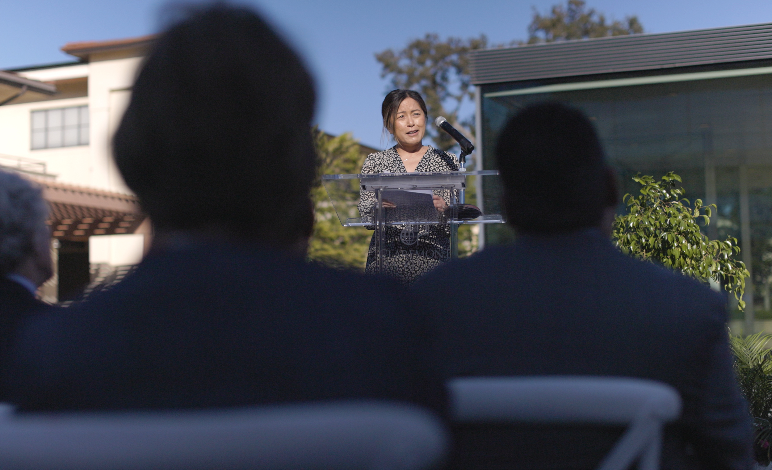 Stella Ho ’97 gives her remarks during the ceremony.