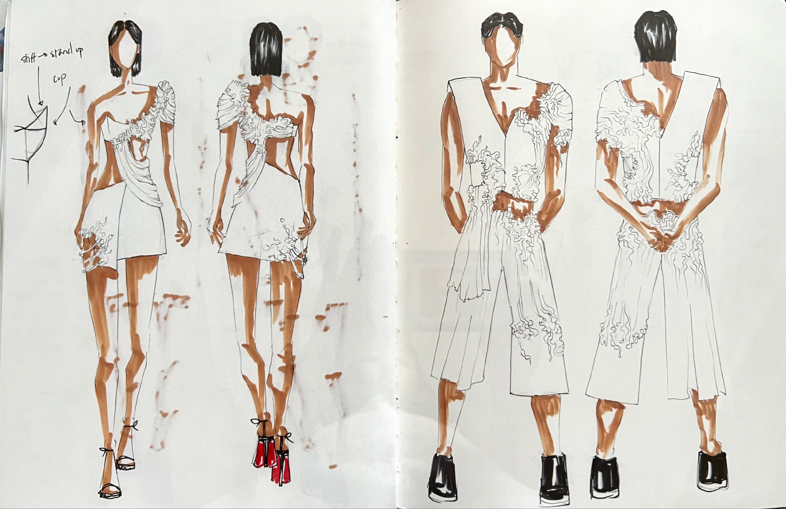 Pages from Cayman Chen's sketchbook.