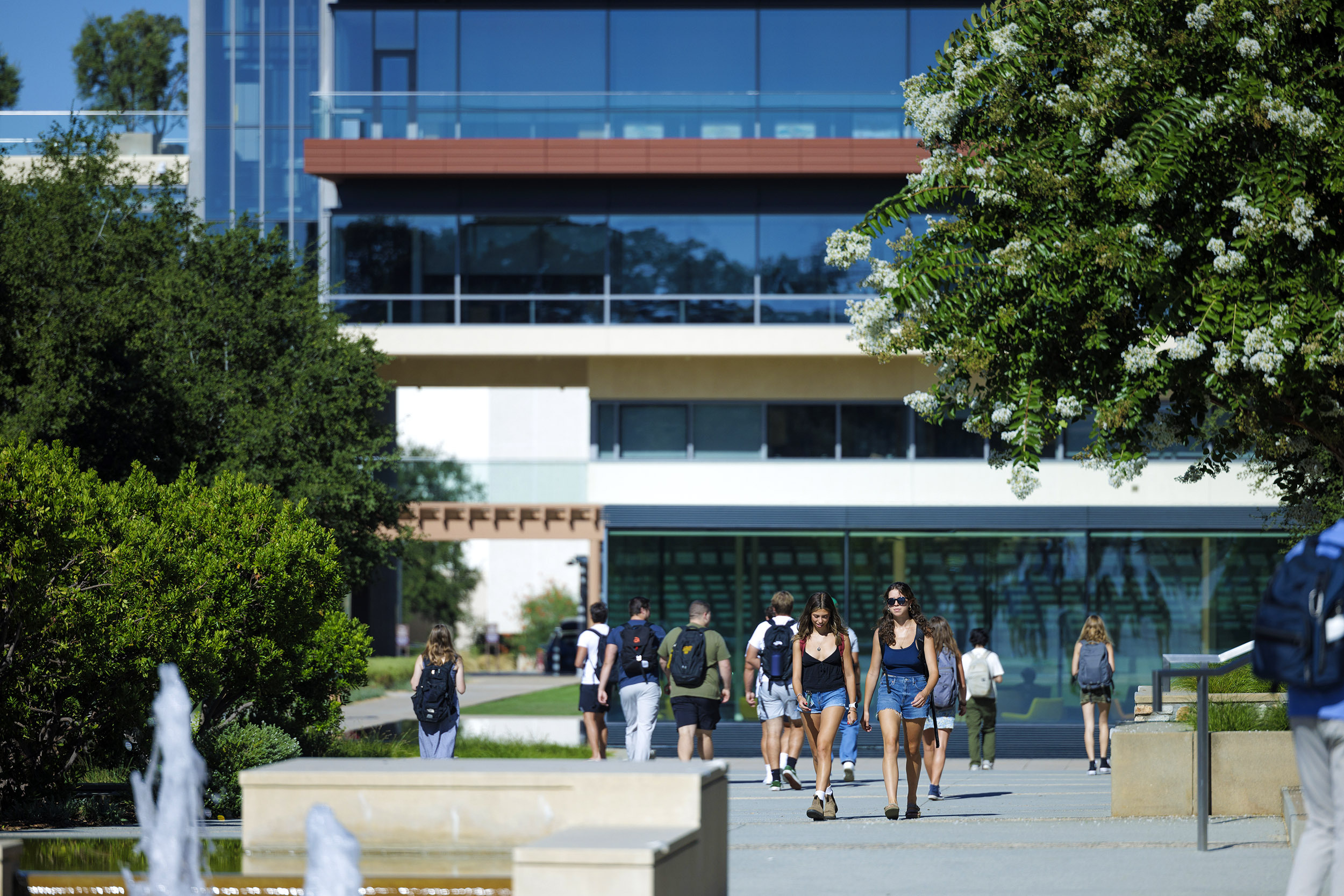 Welcoming new and returning students as the first day of classes start.