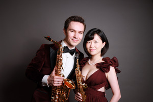 Valentin Kovalev and Aiwen Zhang of Bijoux Saxophone Duo