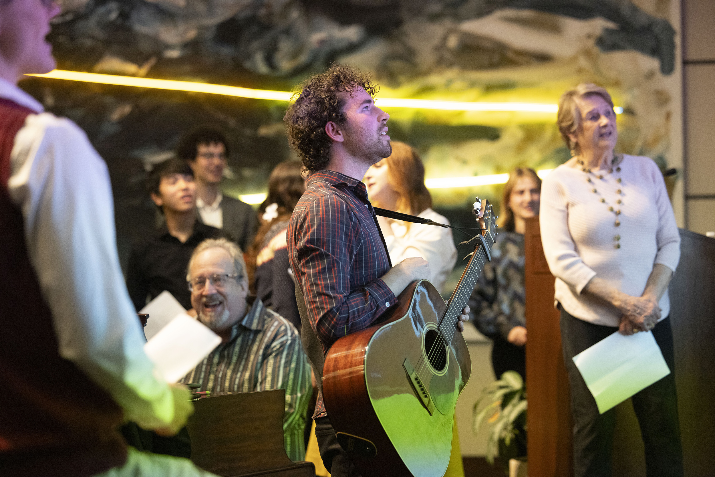 Ath revives Singing Party to honor Professor Ward Elliott.