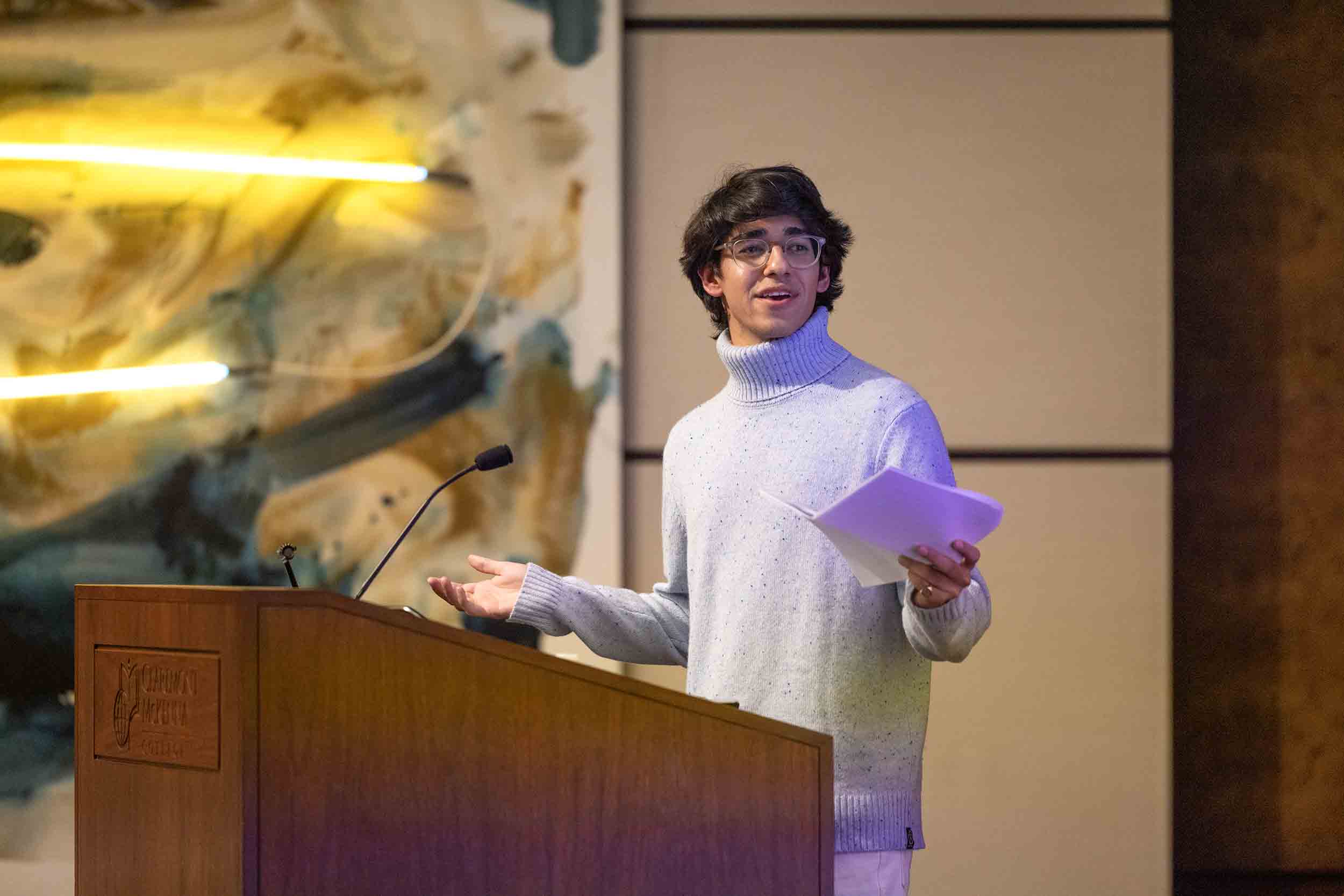 Rohaan Bhojwani ’26 shared about his project, which took him to the Arctic Circle.
