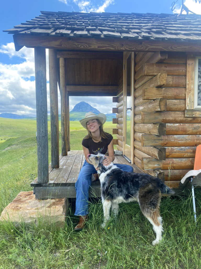 Claire on her family's farm.