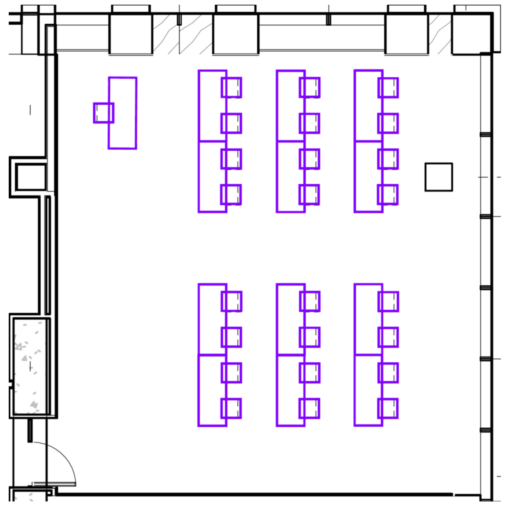 Floorplan for Robert Day Sciences Center classroom 126.