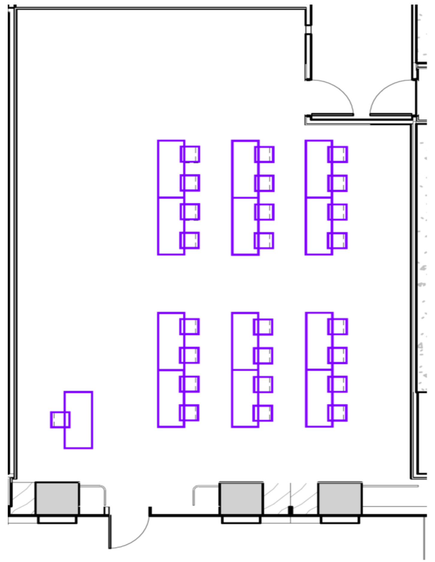 Floorplan for Robert Day Sciences Center classroom 131.