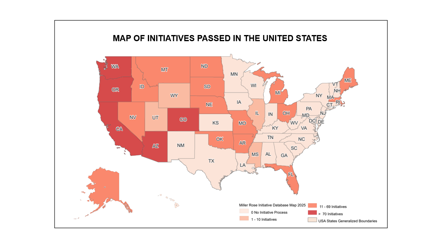 Map of Initiatives Passed in the United States.