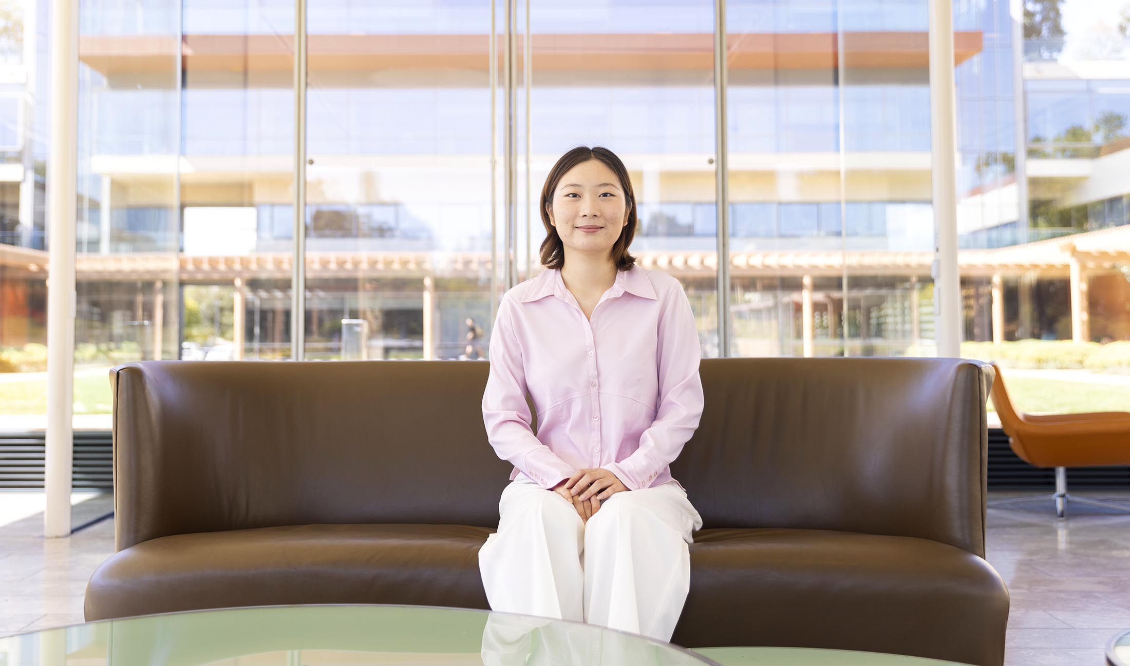 Annabel Chung '27 sitting sitting in the Massoud.