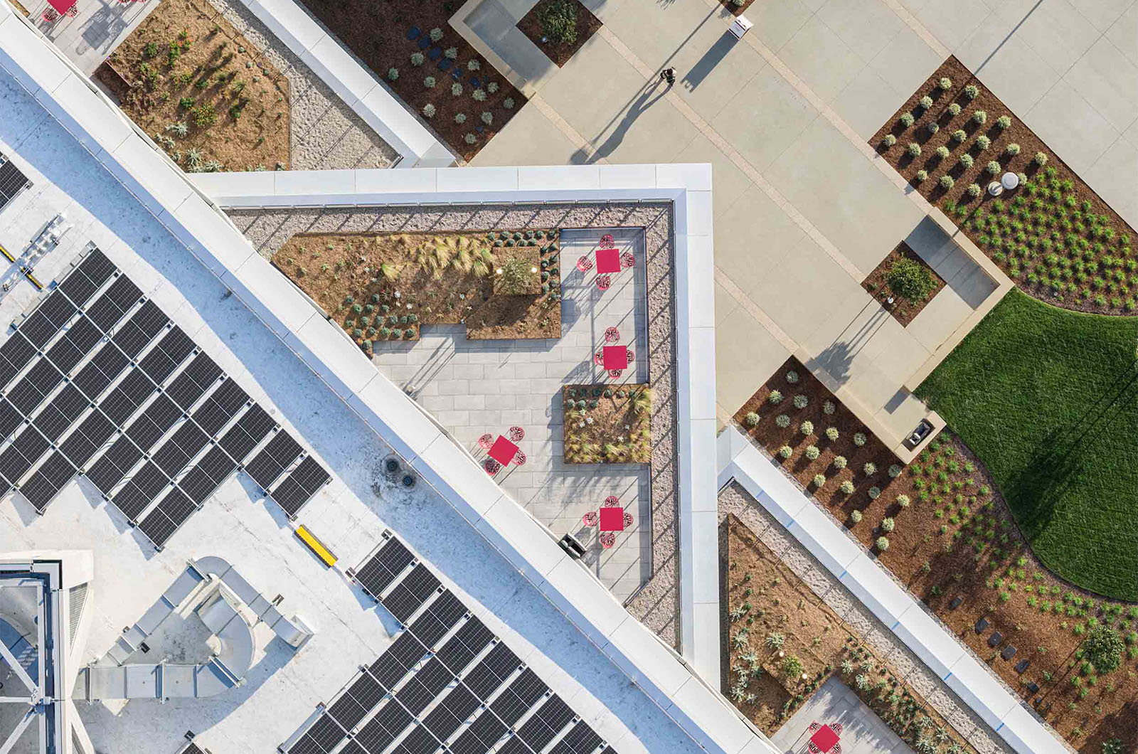 Aerial view of one of the RDSC terraces and seating area.