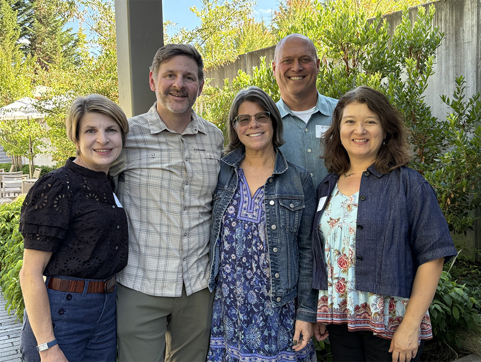 Ingrid Ensing P’27, Charles and Ellen Stearns, Brendan Halffman, and Gena Morgan.