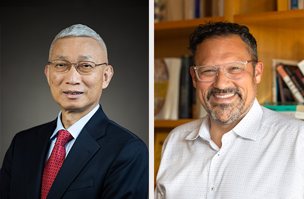 Professors Minxin Pei (left) and Nicholas Buccola.