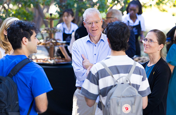 President-Elect Will Dudley and his wife, speaking to students during a meet-and-greet.