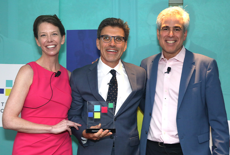 President Chodosh accepting Heterodox Academy's Institutional Excellence Award.