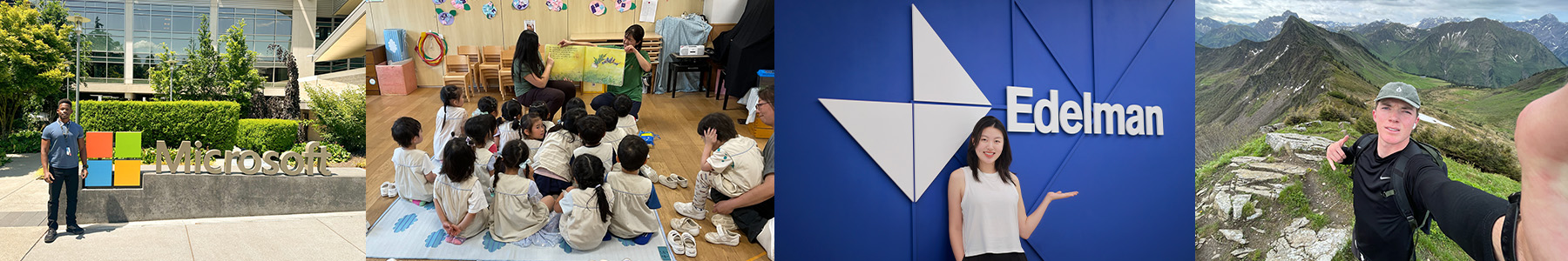 Collage of images from students in their 2025-2026 their sponsored internships.