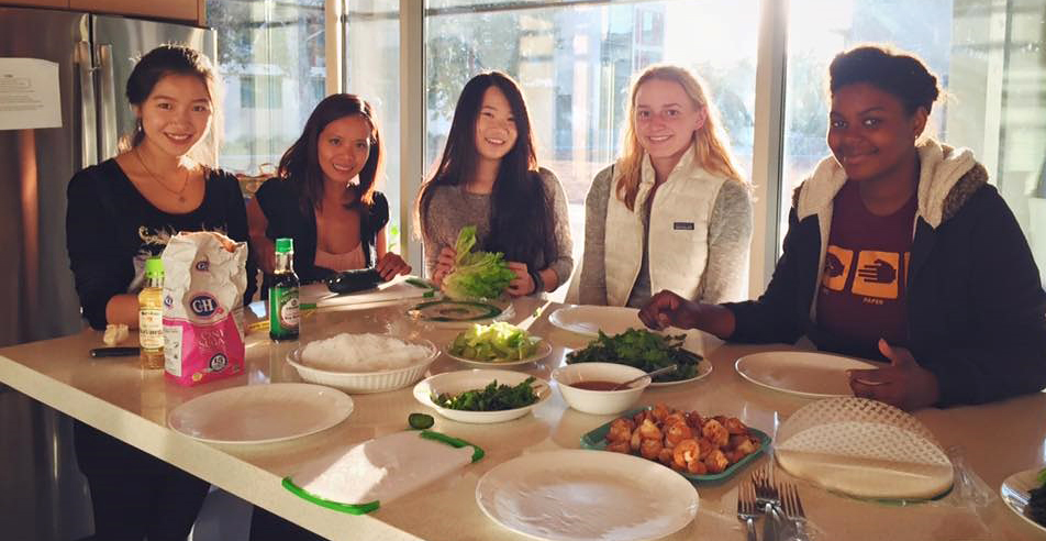 Students at College Programming Board feast