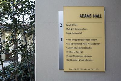 Adams Hall sign