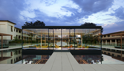 The Cube at dusk
