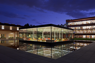 The Cube at night