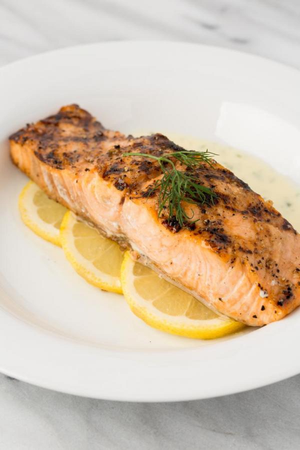 Salmon with Lemon Dill Butter Sauce