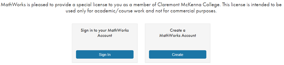 Mathworks account page