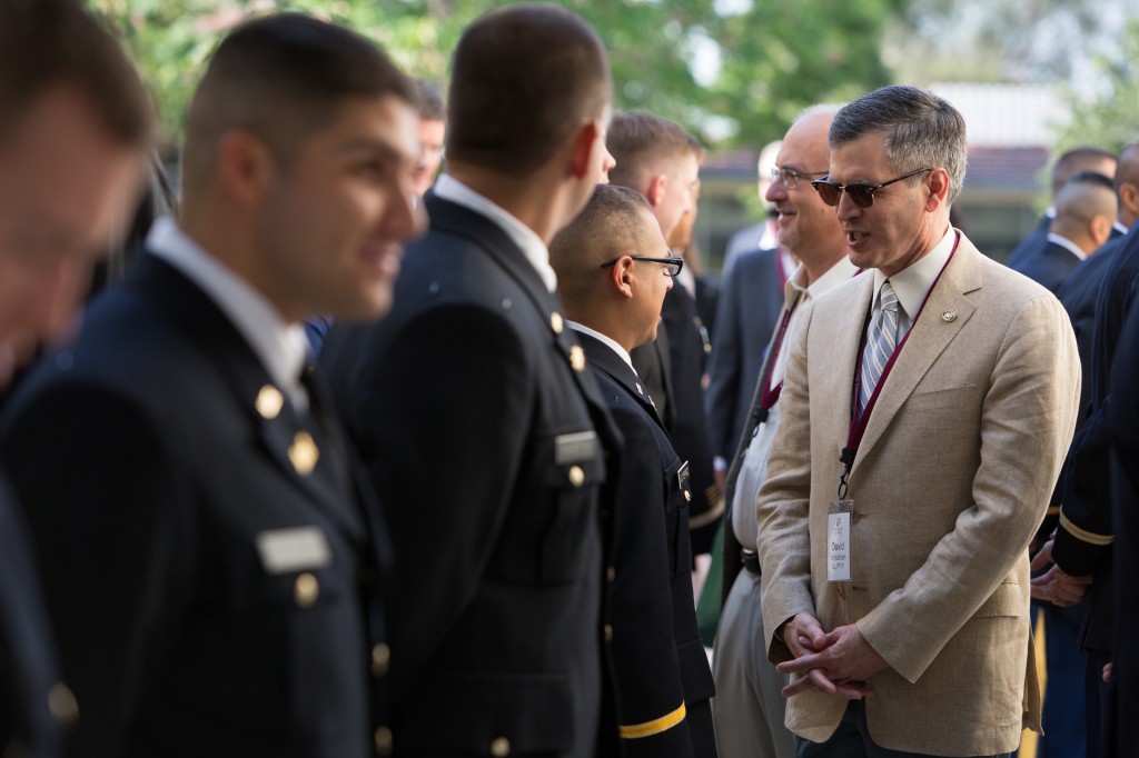 David Mgrublian at ROTC ceremony