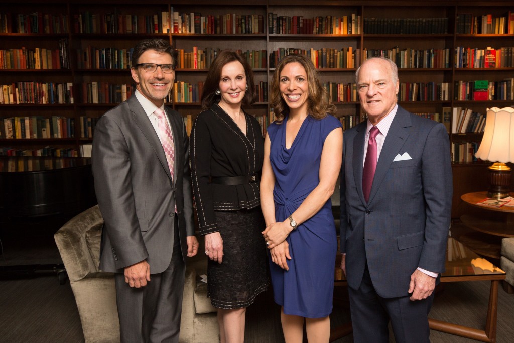 Claremont McKenna College President Hiram E. Chodosh; Marie-Josée Kravis, Chair of the Kravis Prize Selection Committee; Endeavor CEO and Co-founder Linda Rottenberg; and Henry R. Kravis ’67, CMC Trustee and Co-founder of Kohlberg Kravis Roberts & Co