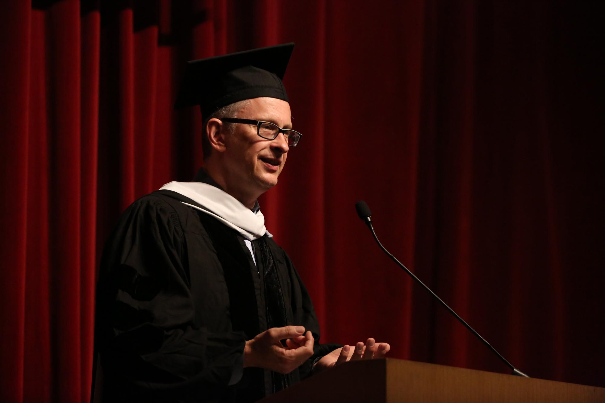 Dean Peter Uvin during the 2015 Convocation
