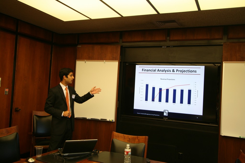 RDS student Ankit Sud presents during the inaugural RDS Pitch Day.