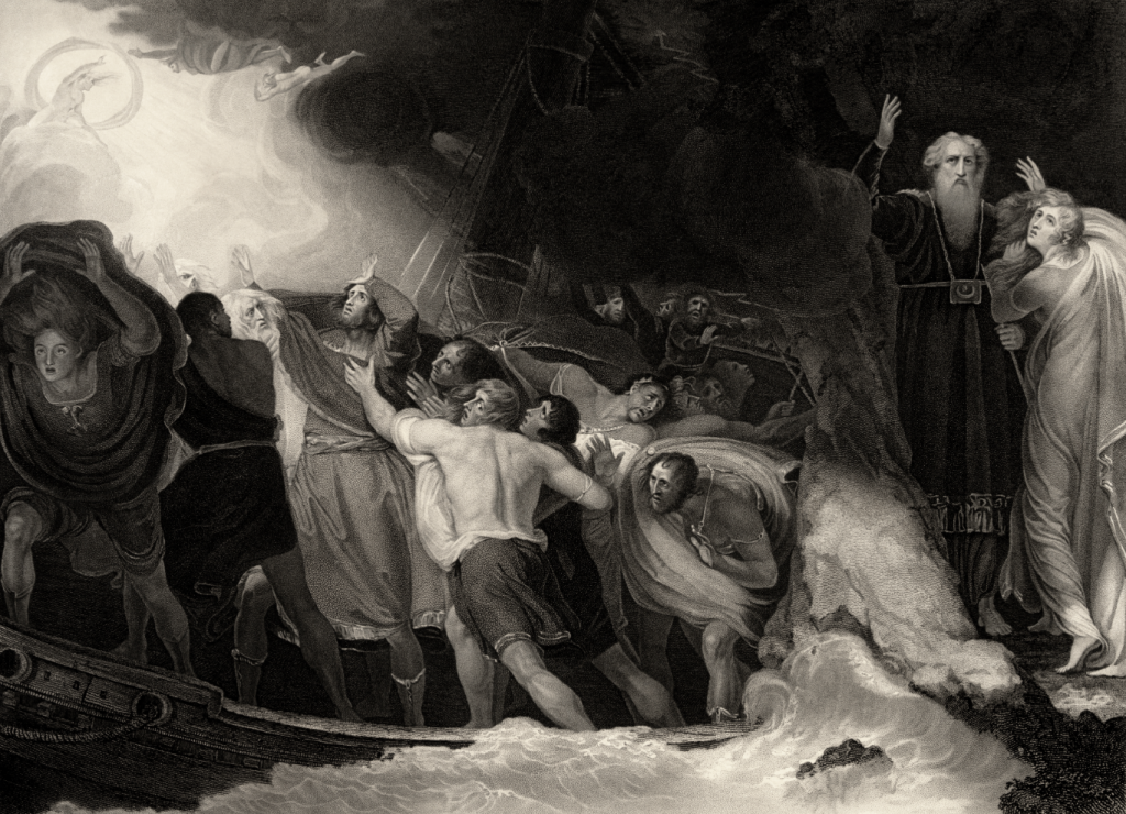 BREAKING STORMS OF THOUGHT: Opening scene from Shakespeare's "The Tempest," which opens a new literary study by Seth Lobis.