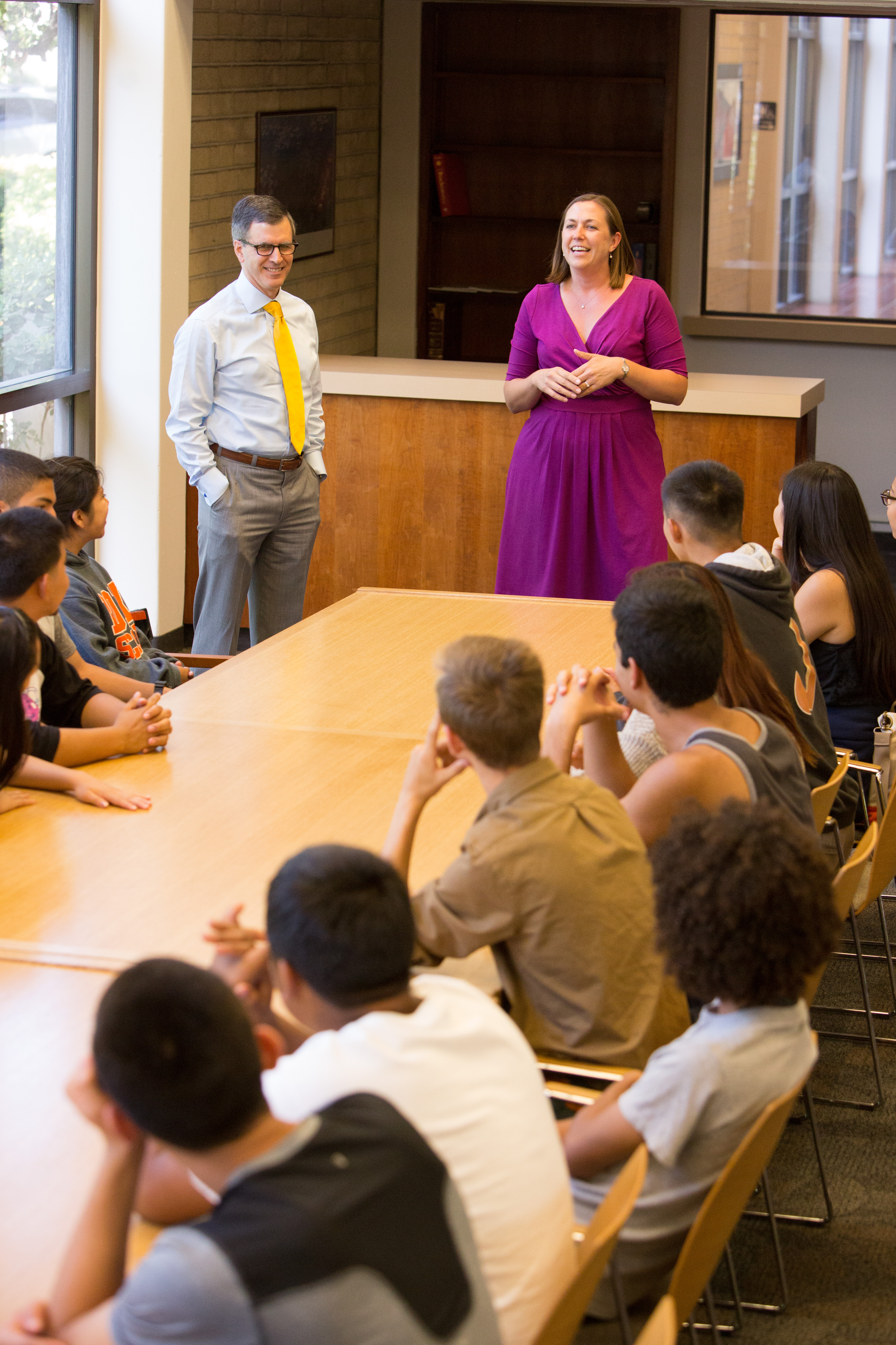 David Mgrublian with students