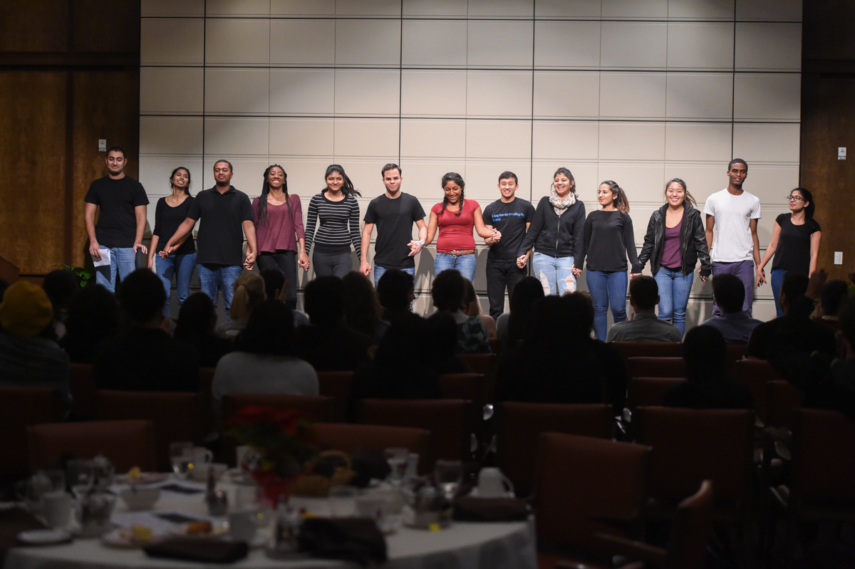 Students on stage for the International