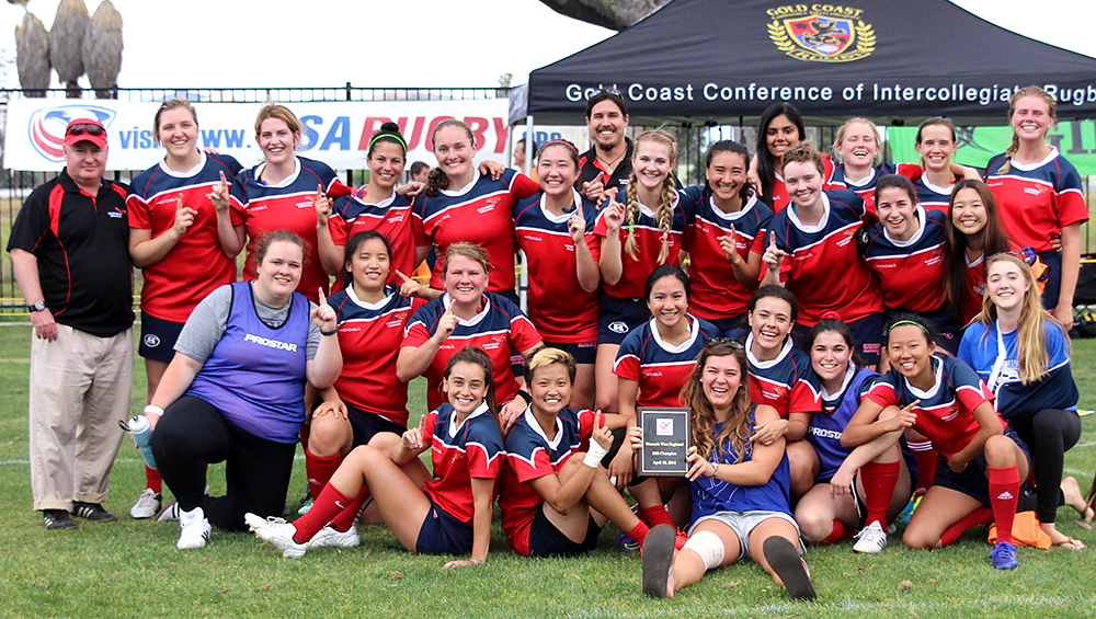 Claremont College women's rugby team celebrates Division III title