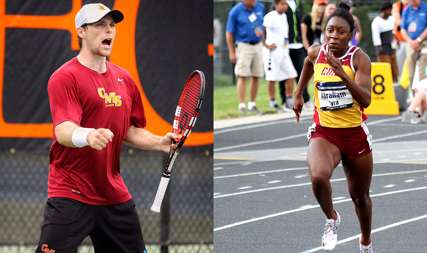 CMS tennis player Sklyer Butts and CMS track athlete Tyra Abraham