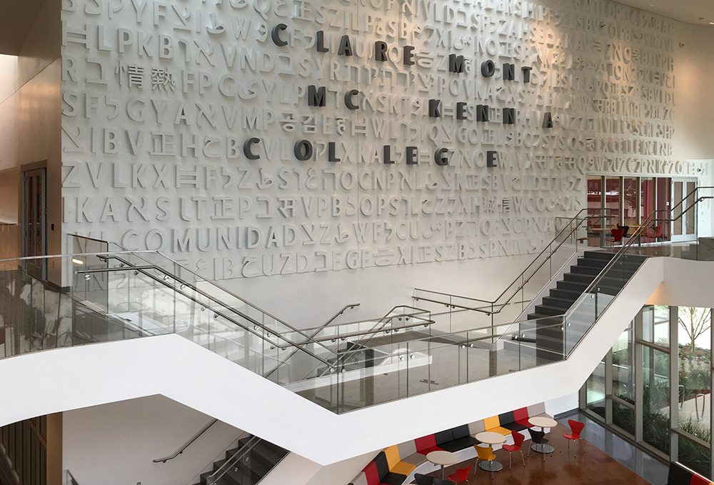 Interactive word map in entrance of pavilion