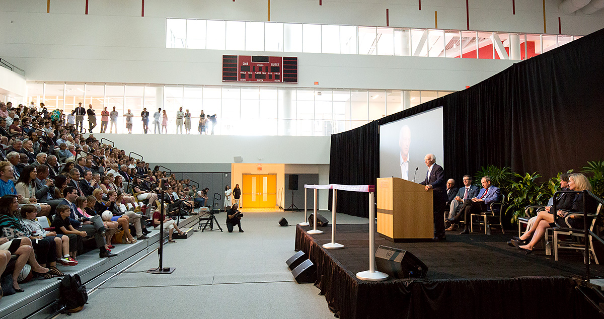 George Roberts speaks at Roberts Pavilion dedication
