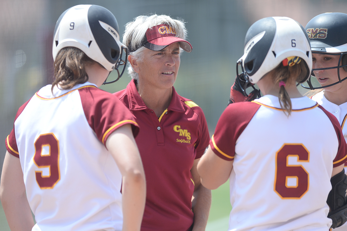 Betsy Hipple, head coach of the CMS softball team