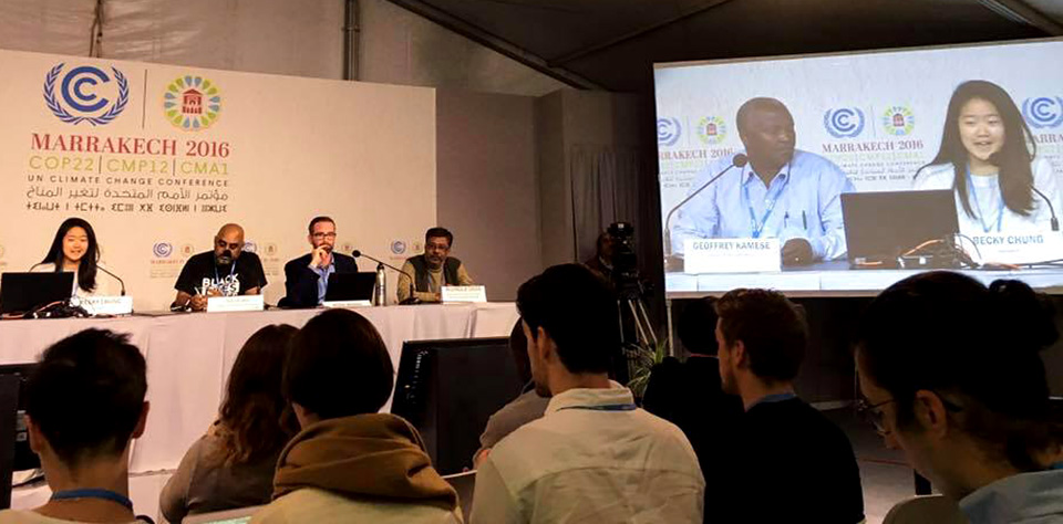 Becky Chung at UN conference in Morocco
