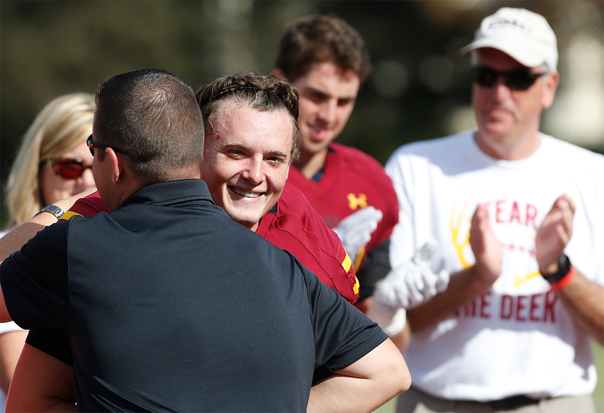 Stag senior embraced on Senior Day