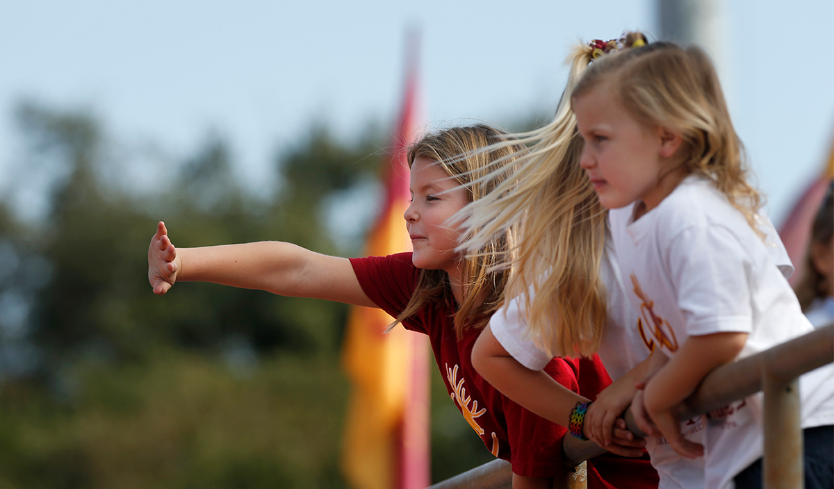 Young fans in the stands