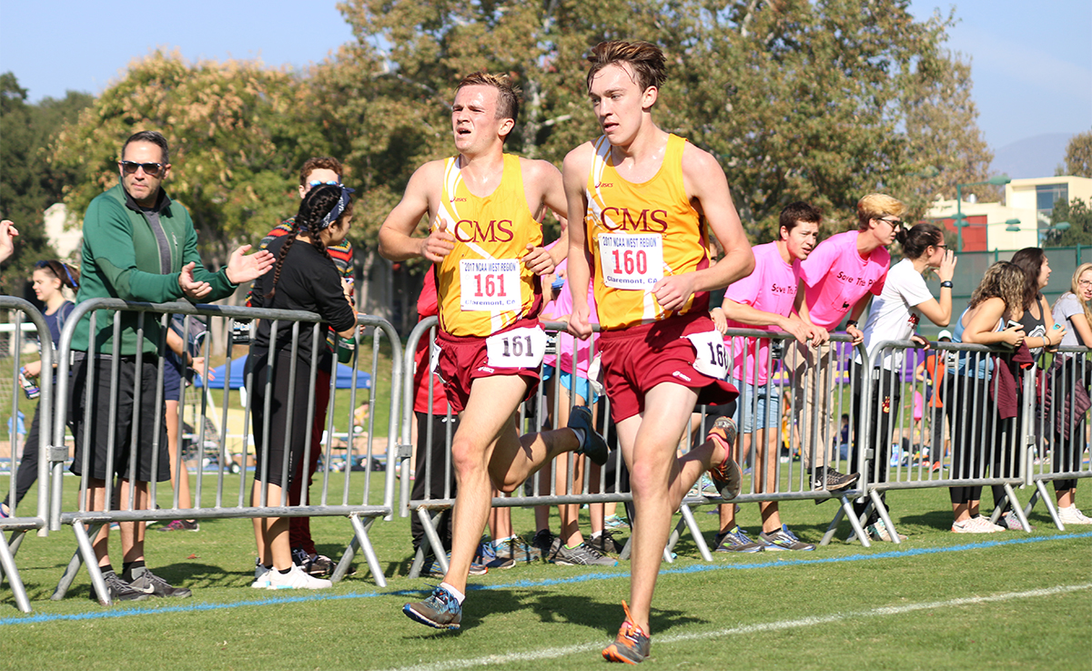 Two Stag runners near the finish line